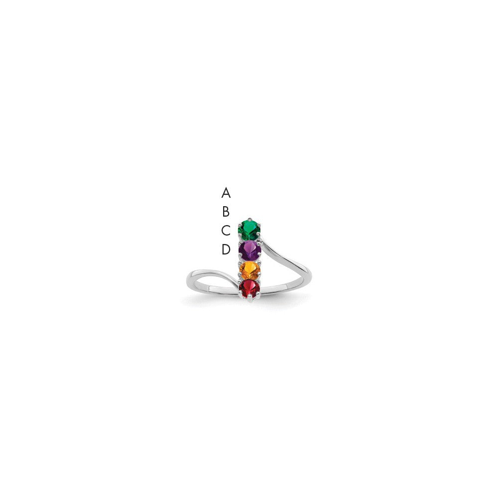 14k White Gold Family Jewelry Ring