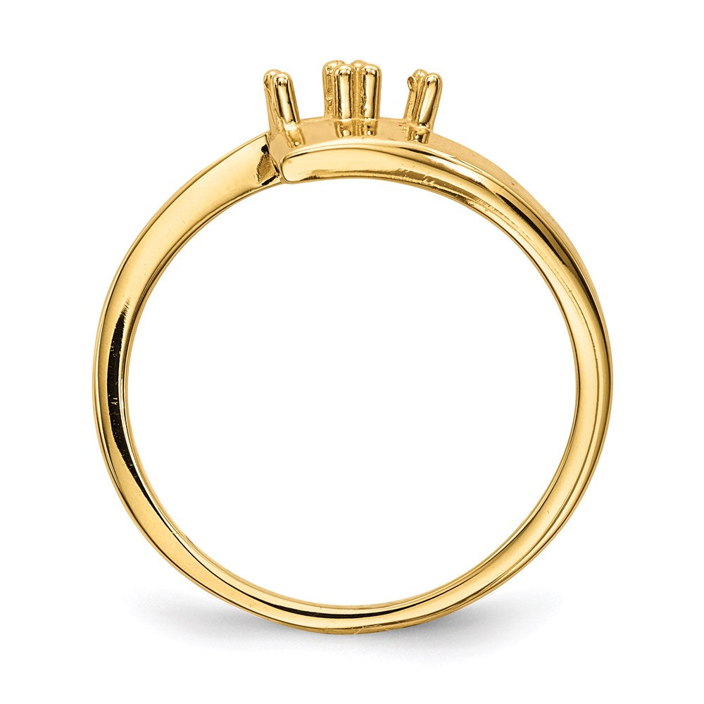 14k Polished 2-Stone Mothers Ring Mounting