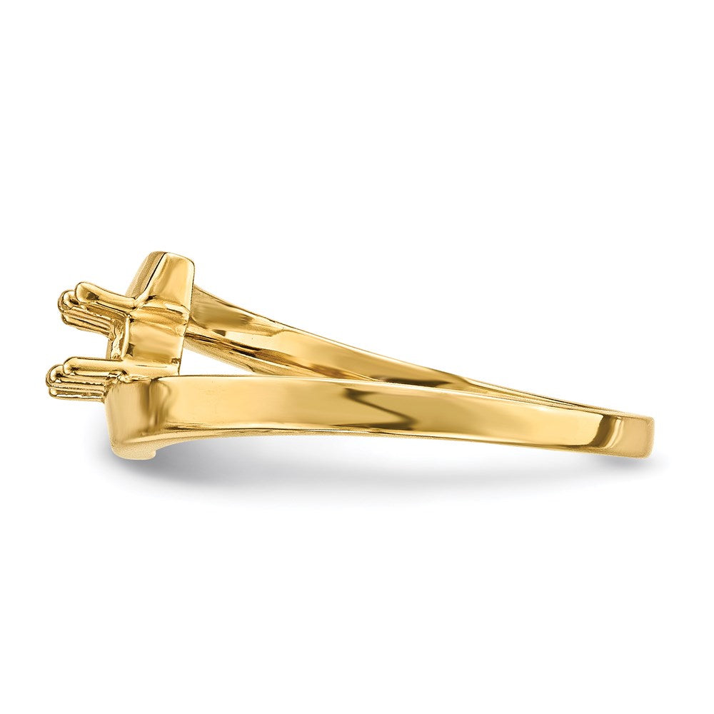 14k Polished 2-Stone Mothers Ring Mounting