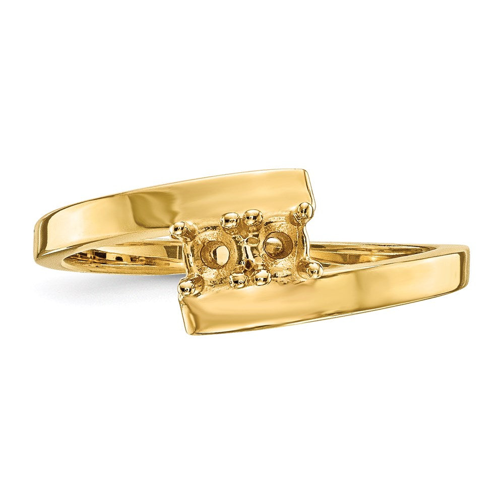 14k Polished 2-Stone Mothers Ring Mounting