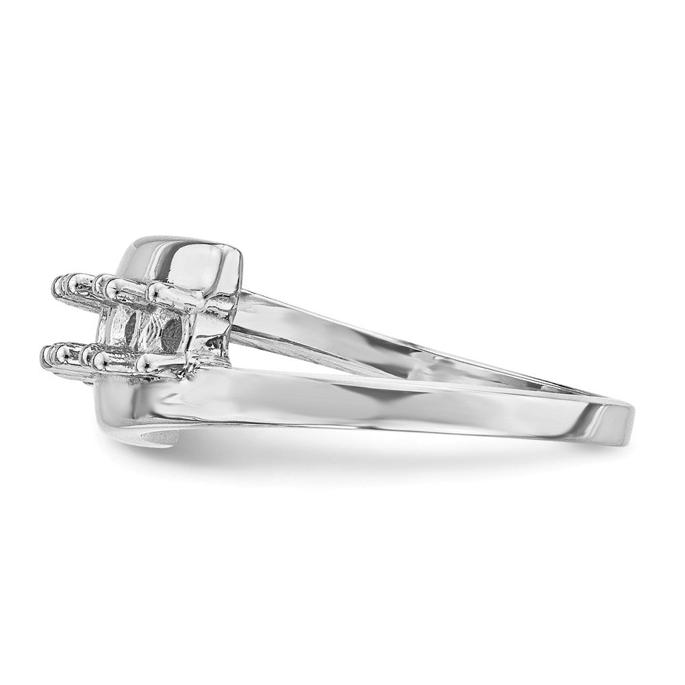 14k White Gold Polished 5-Stone Mothers Ring Mounting