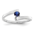 14k White Gold Polished 1-Stone Mothers Ring Mounting