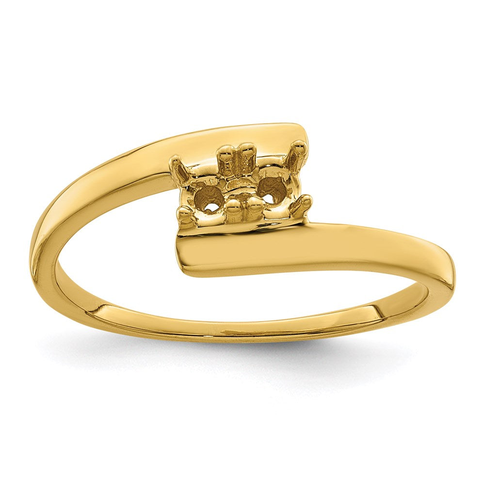 14k Polished 2-Stone Mothers Ring Mounting