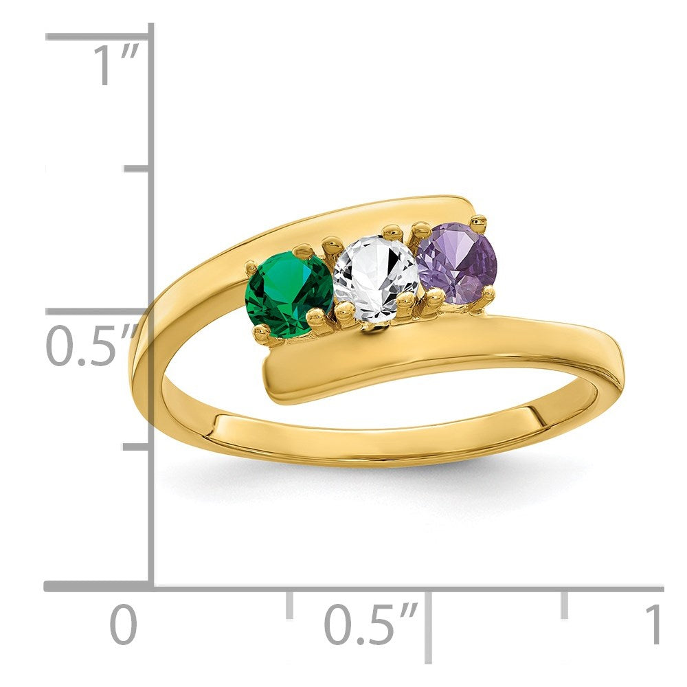 14k Synthetic Family Jewelry Ring