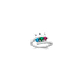14k White Gold Synthetic Family Jewelry Ring