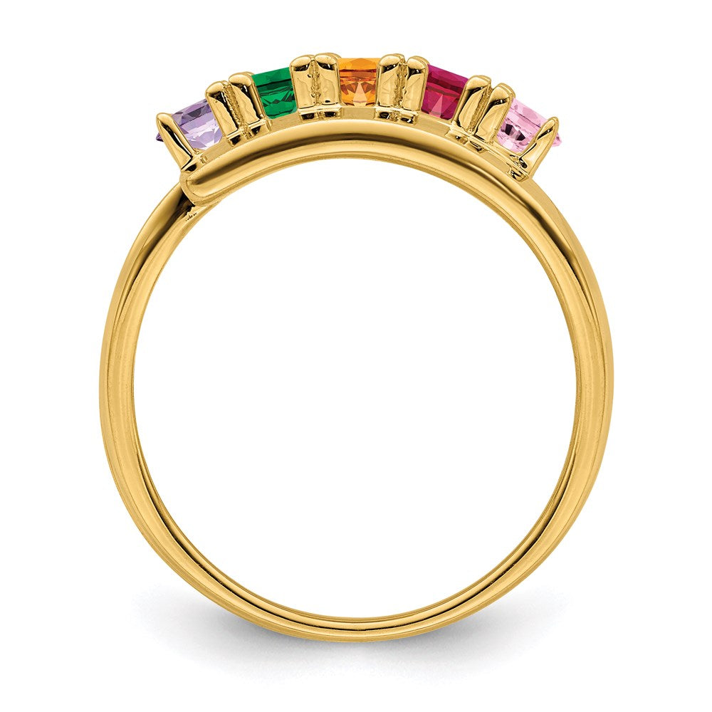 14k Synthetic Family Jewelry Ring