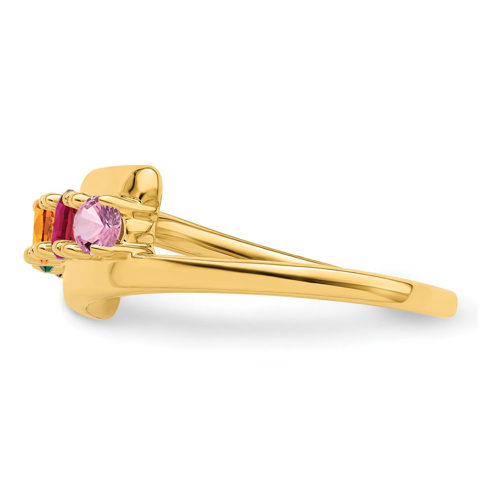 14k Polished 5-Stone Mothers Ring Mounting