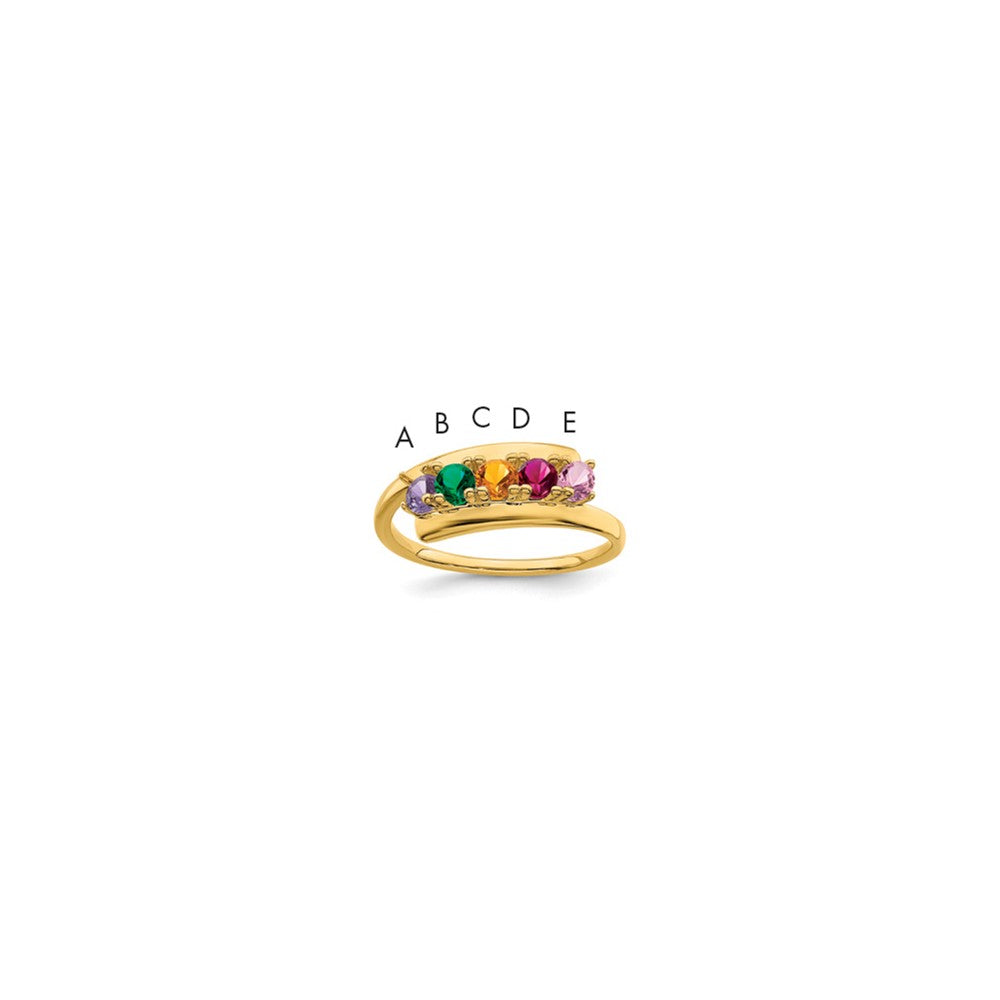 14k Polished 5-Stone Mothers Ring Mounting