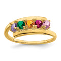 14k Polished 5-Stone Mothers Ring Mounting