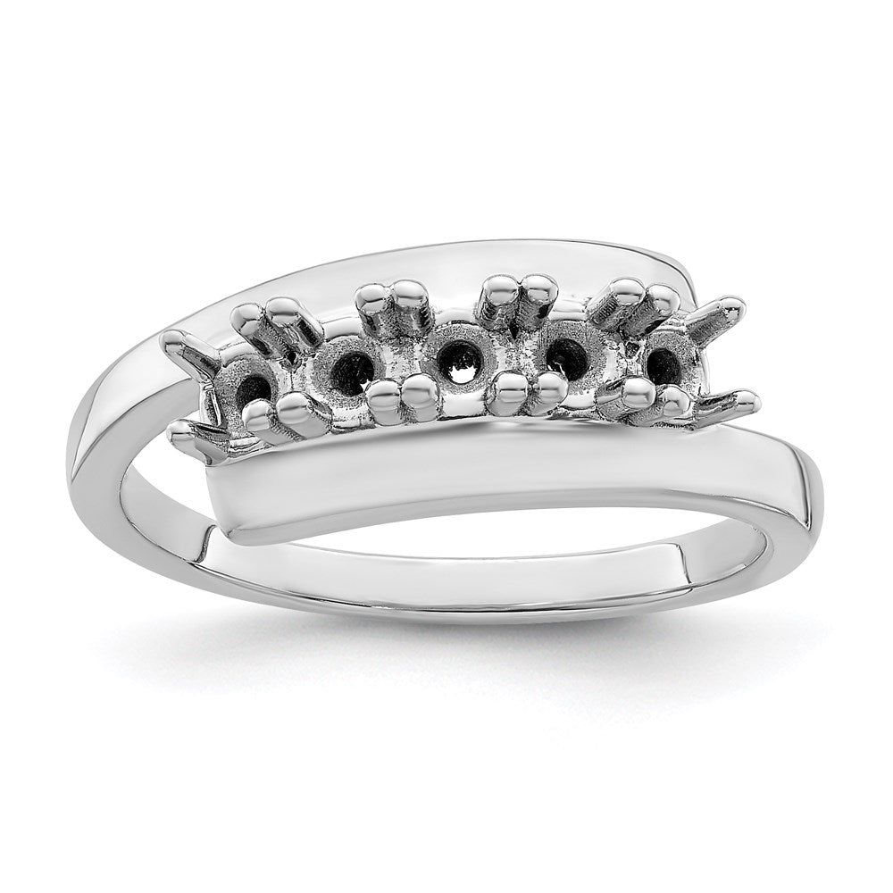 14k White Gold Synthetic Family Jewelry Ring
