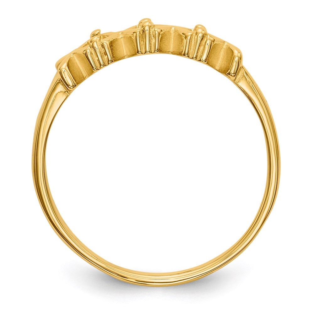 14k Polished 3-Stone Mothers Ring Mounting