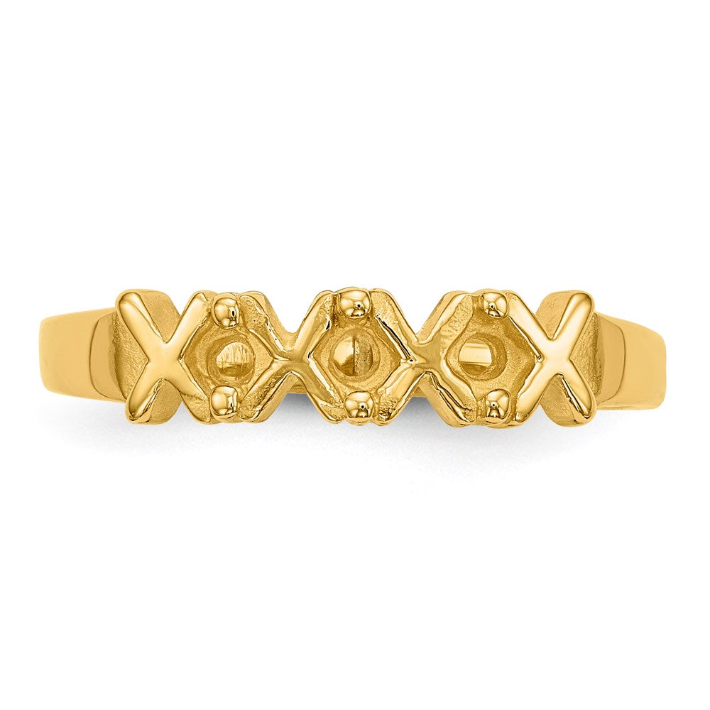 14k Polished 3-Stone Mothers Ring Mounting