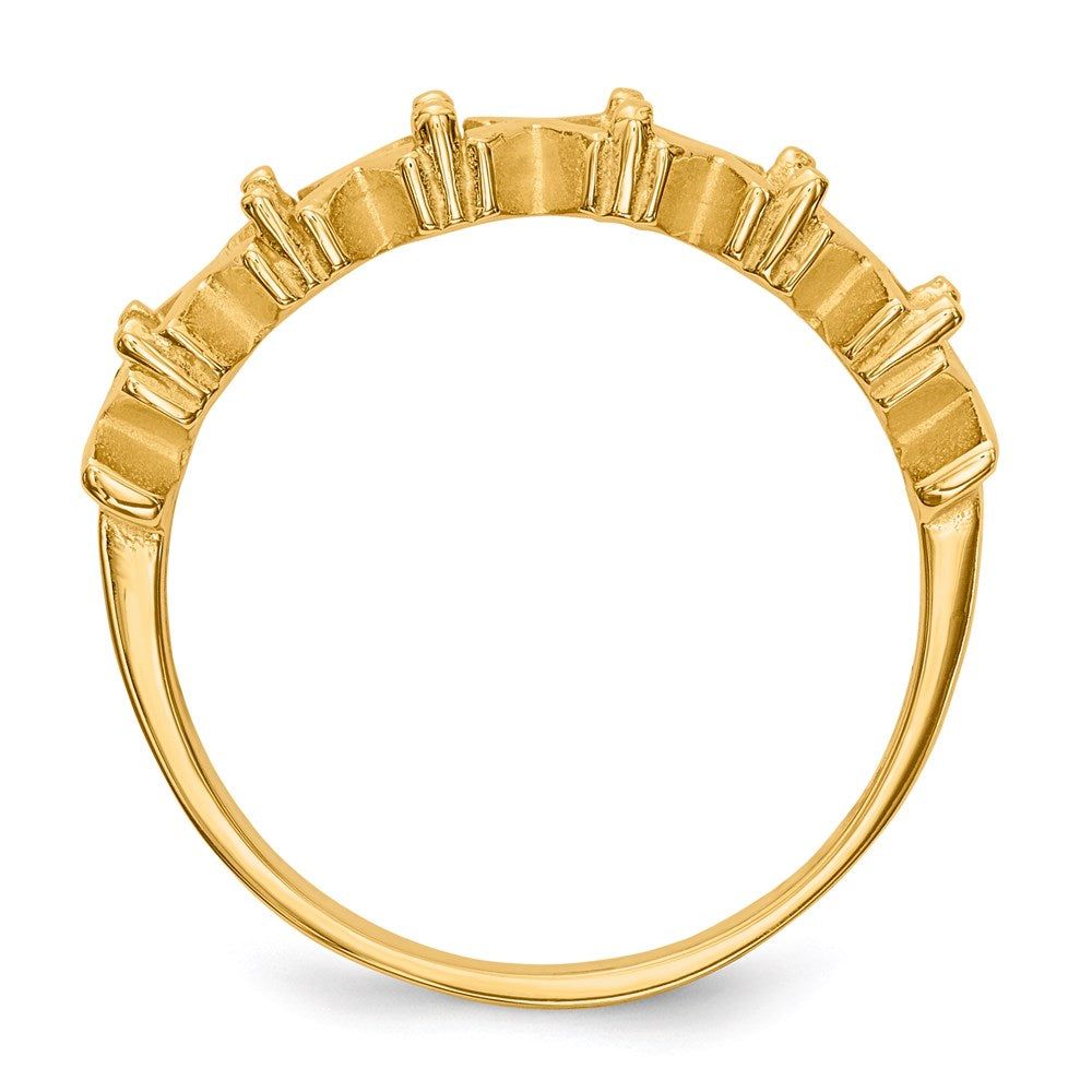 14k Polished 6-Stone Mothers Ring Mounting