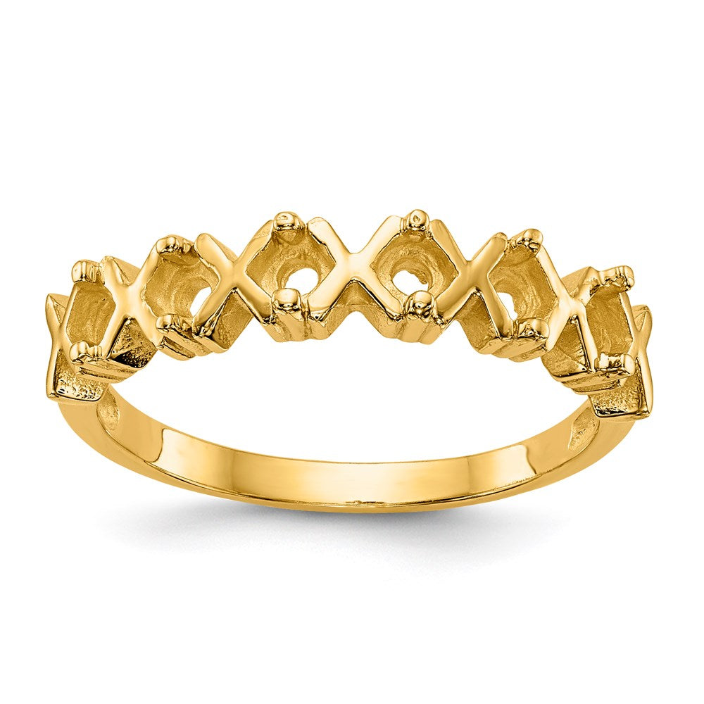 14k Polished 6-Stone Mothers Ring Mounting
