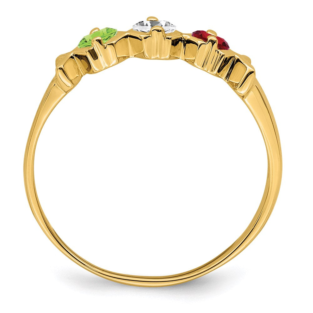 14k Synthetic Family Jewelry Ring