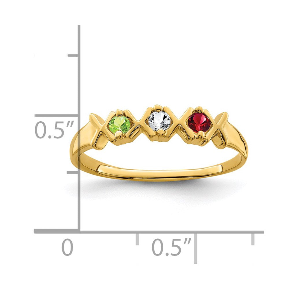 14k Synthetic Family Jewelry Ring