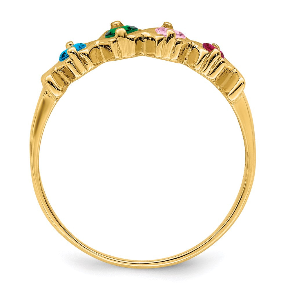 14k Synthetic Family Jewelry Ring