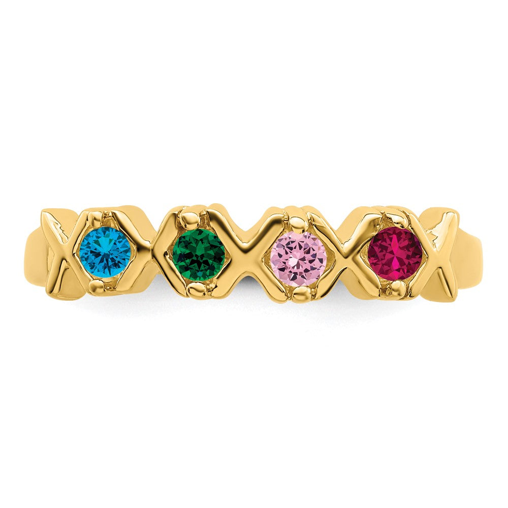 14k Synthetic Family Jewelry Ring