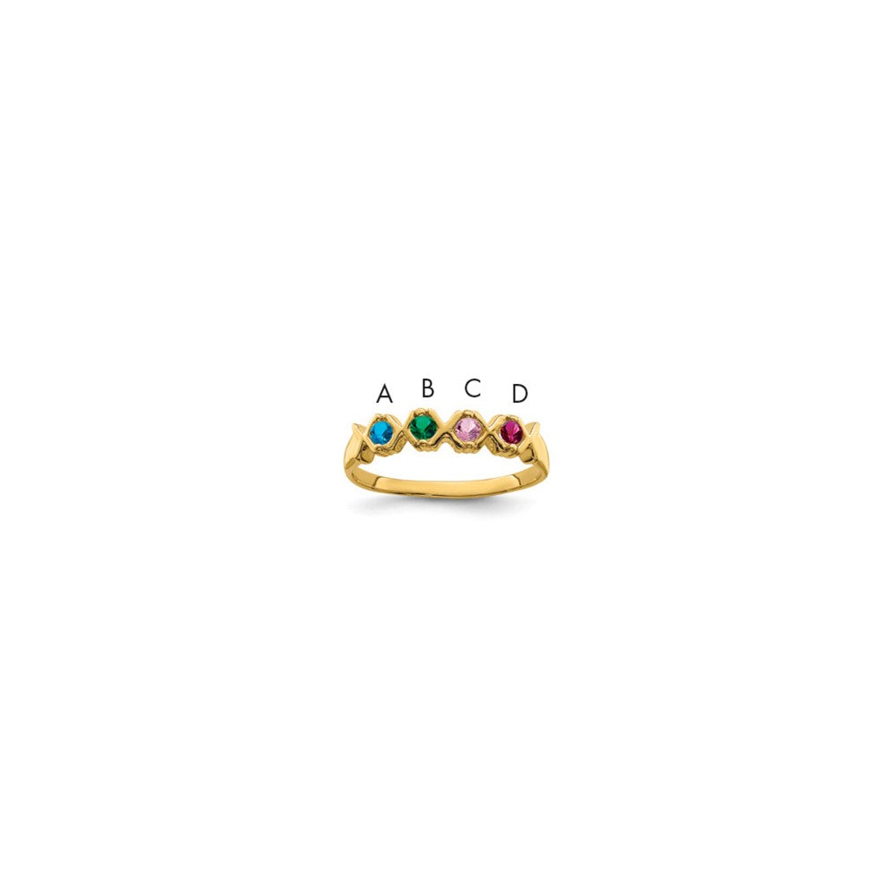 14k Genuine 4 Stone Mother's Ring