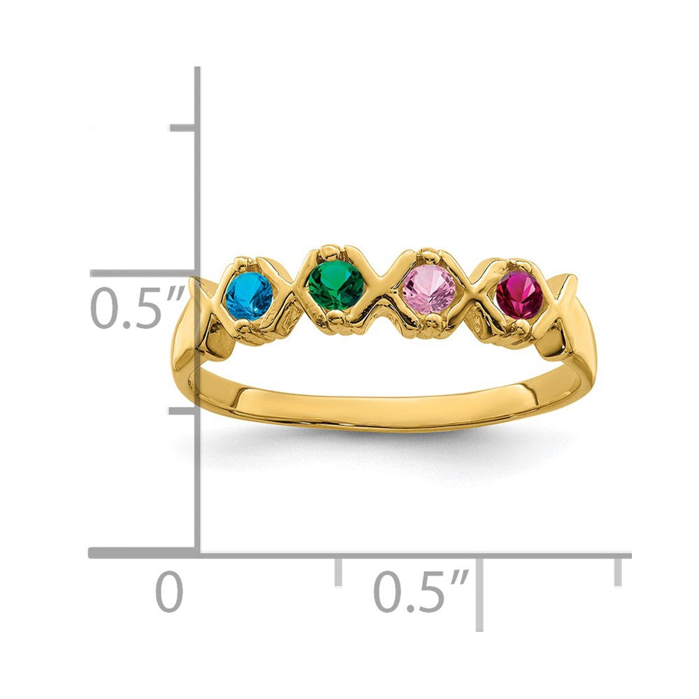 14k Genuine 4 Stone Mother's Ring
