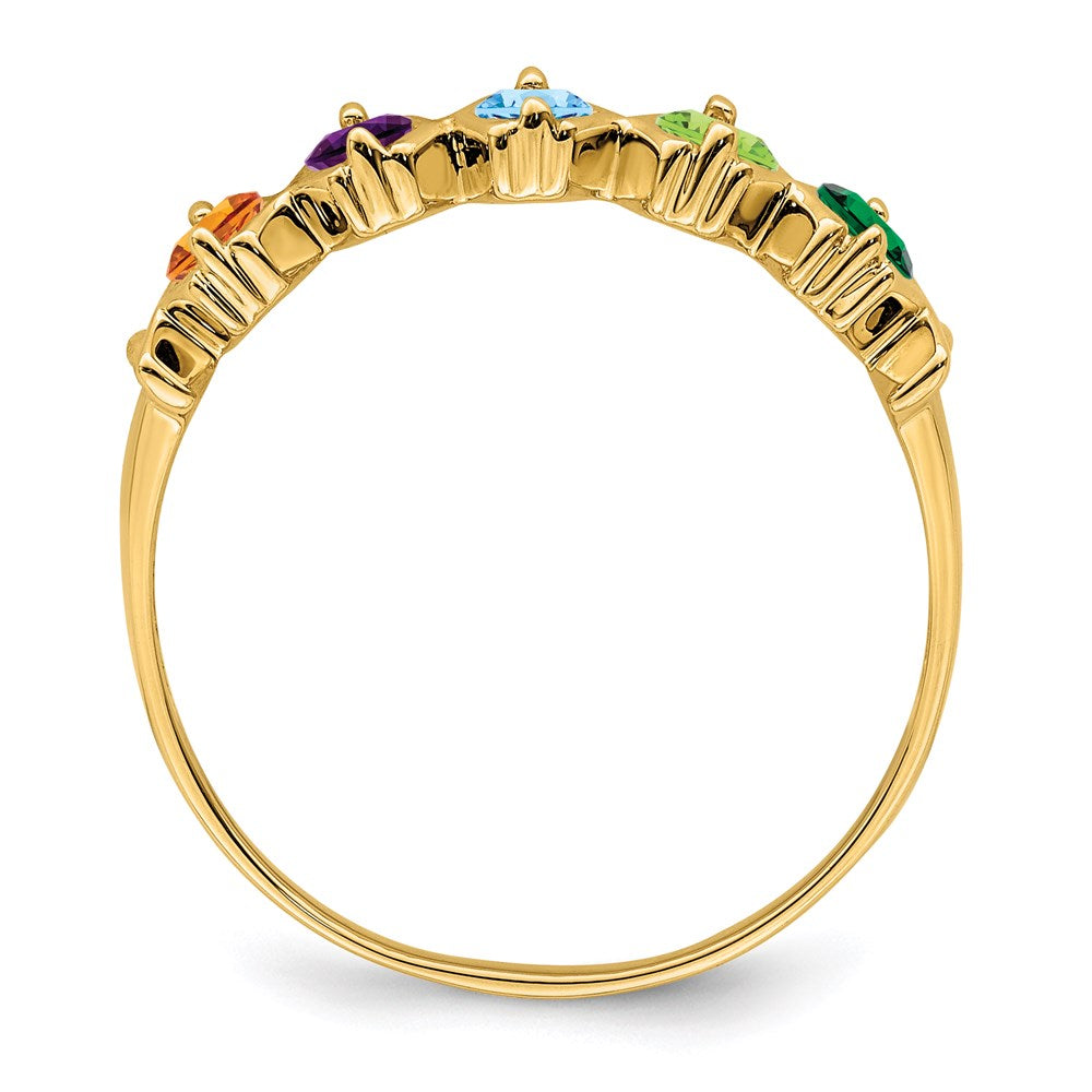 14k Synthetic Family Jewelry Ring