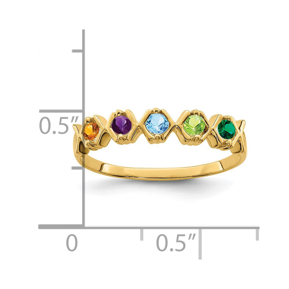 14k Synthetic Family Jewelry Ring