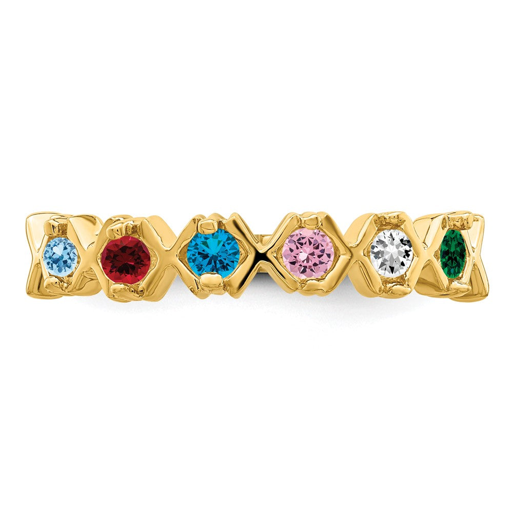 14k Synthetic Family Jewelry Ring