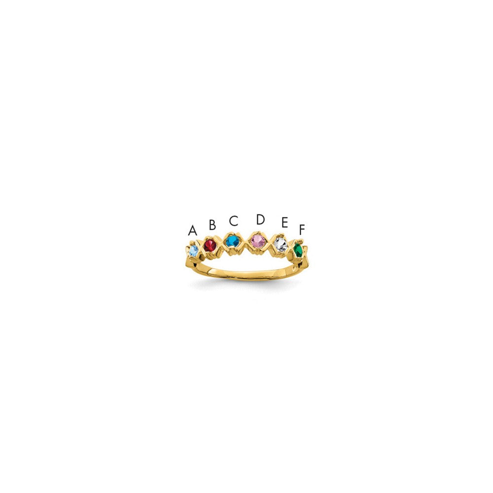 14k Synthetic Family Jewelry Ring