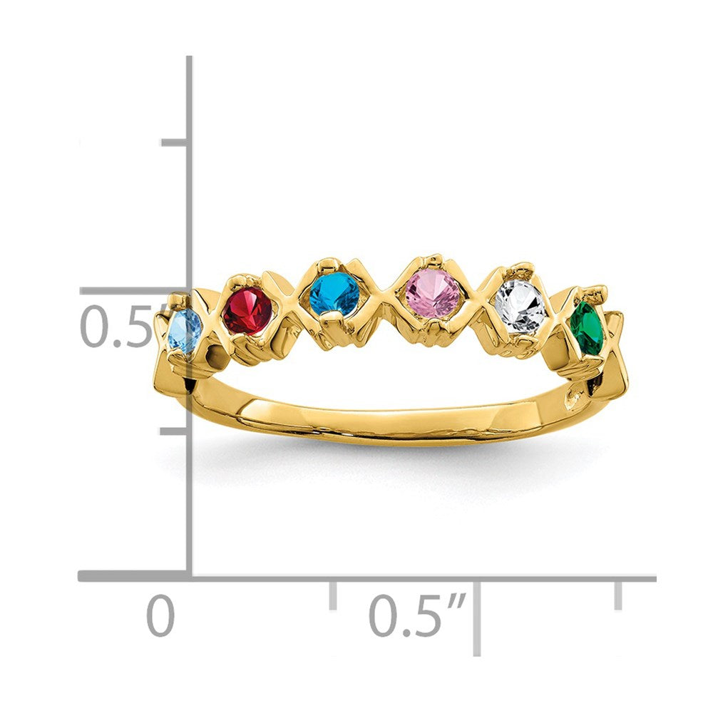 14k Synthetic Family Jewelry Ring