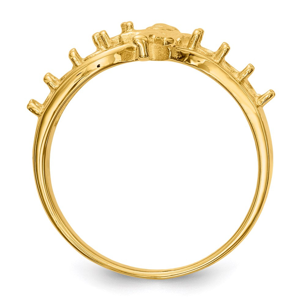 14k Polished 7-Stone Mothers Ring with Angel on Band Mounting