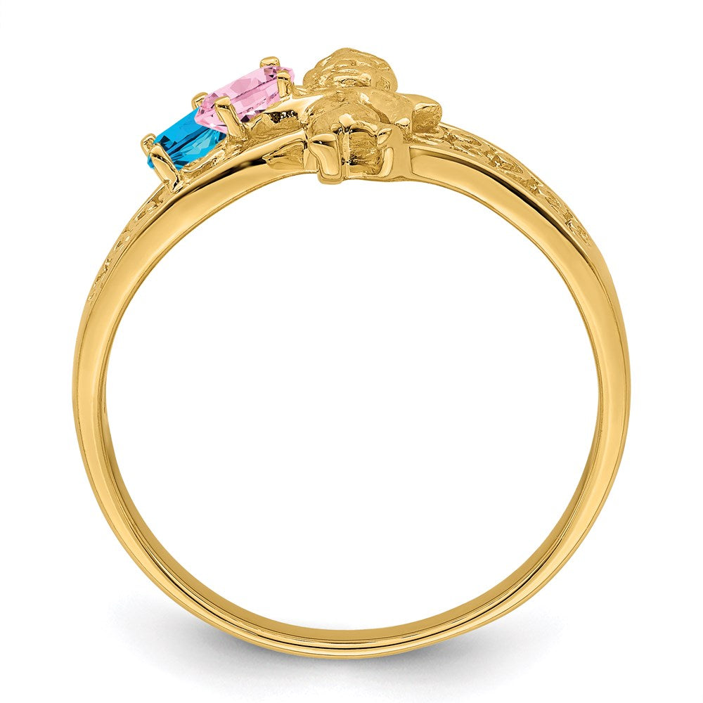 14k Synthetic Family Jewelry Ring