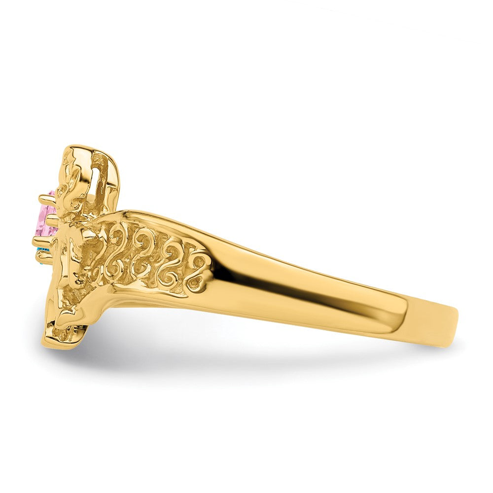14k Synthetic Family Jewelry Ring
