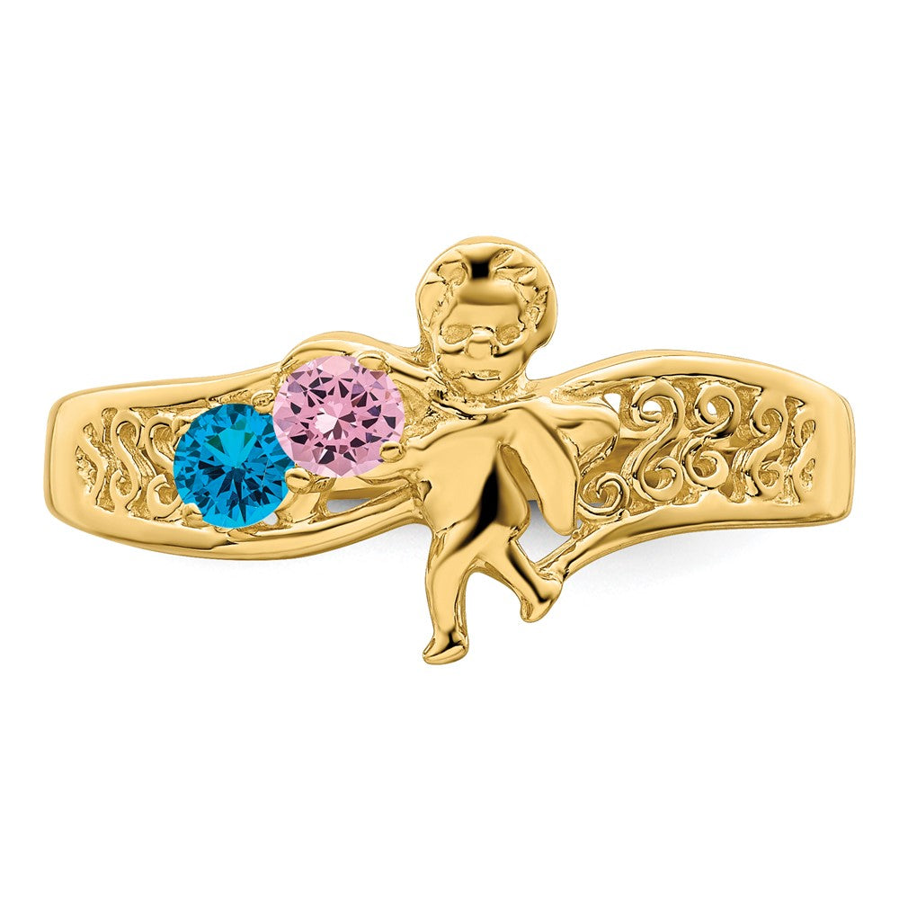 14k Synthetic Family Jewelry Ring