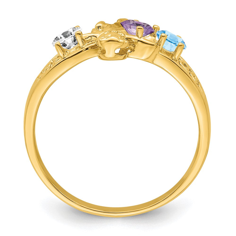14k Synthetic Family Jewelry Ring