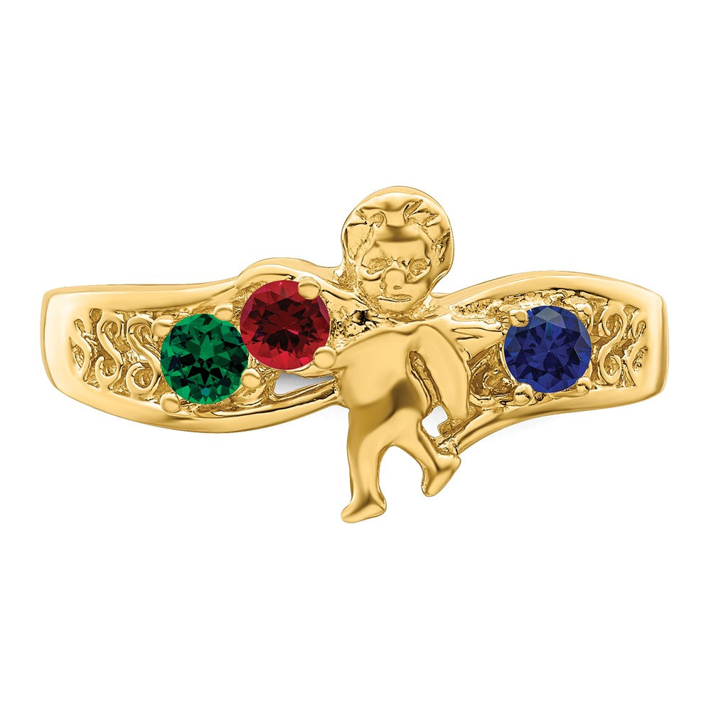 14k Synthetic Family Jewelry Ring