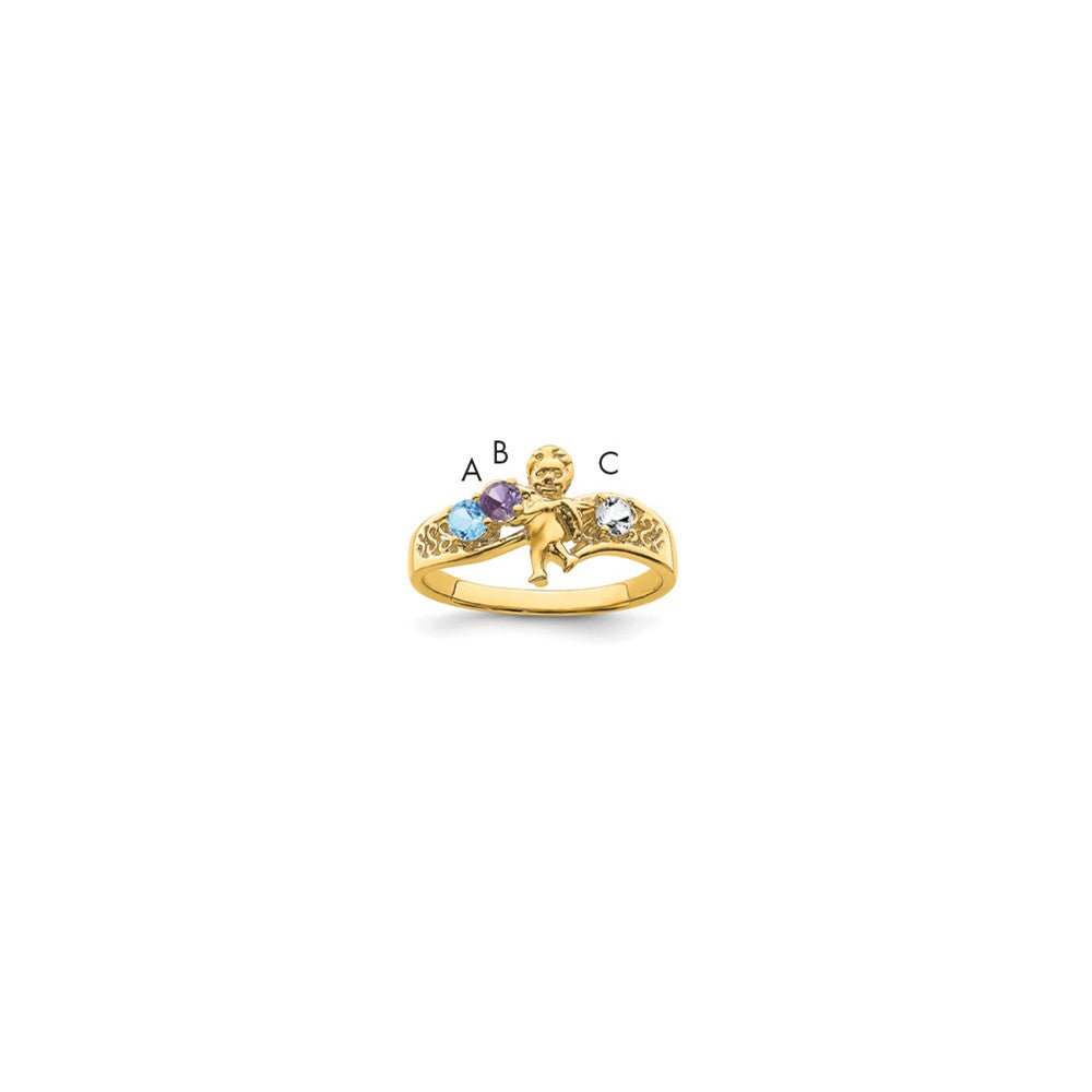 14k Synthetic Family Jewelry Ring