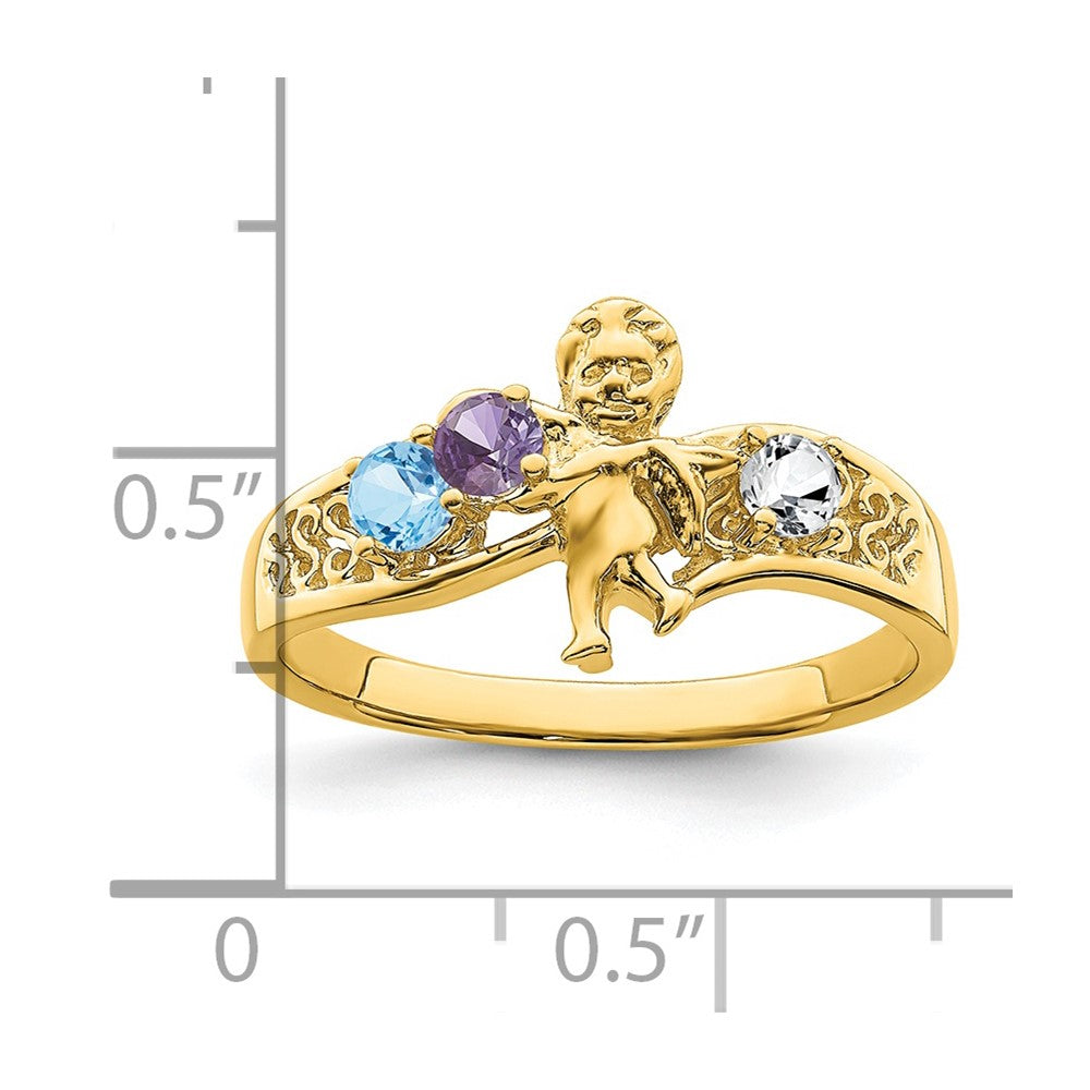 14k Synthetic Family Jewelry Ring