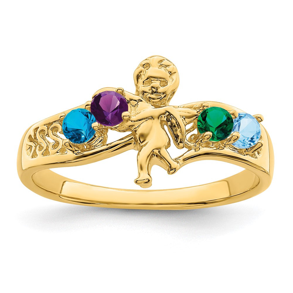 14k Genuine 4 Stone Mother's Ring