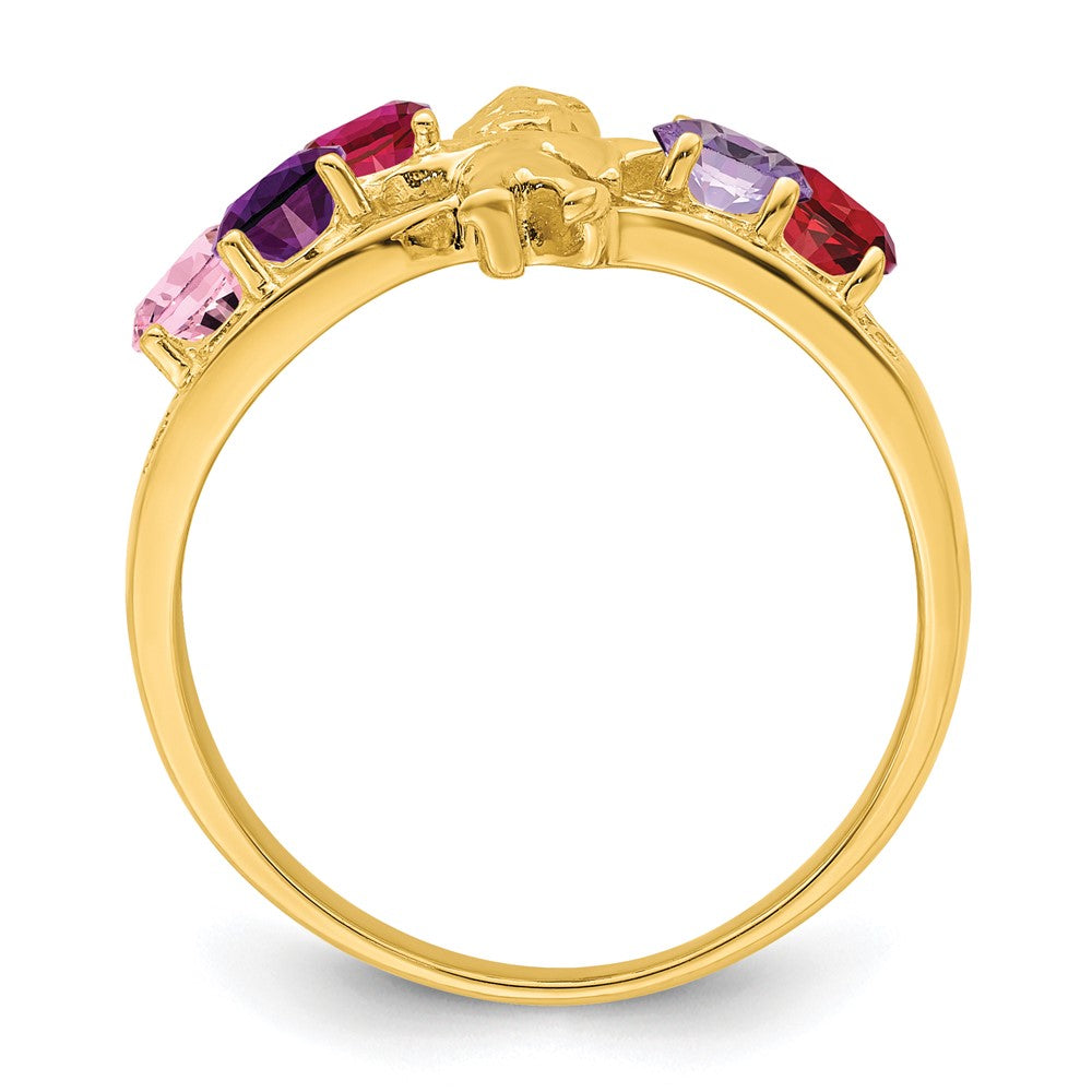14k Synthetic Family Jewelry Ring