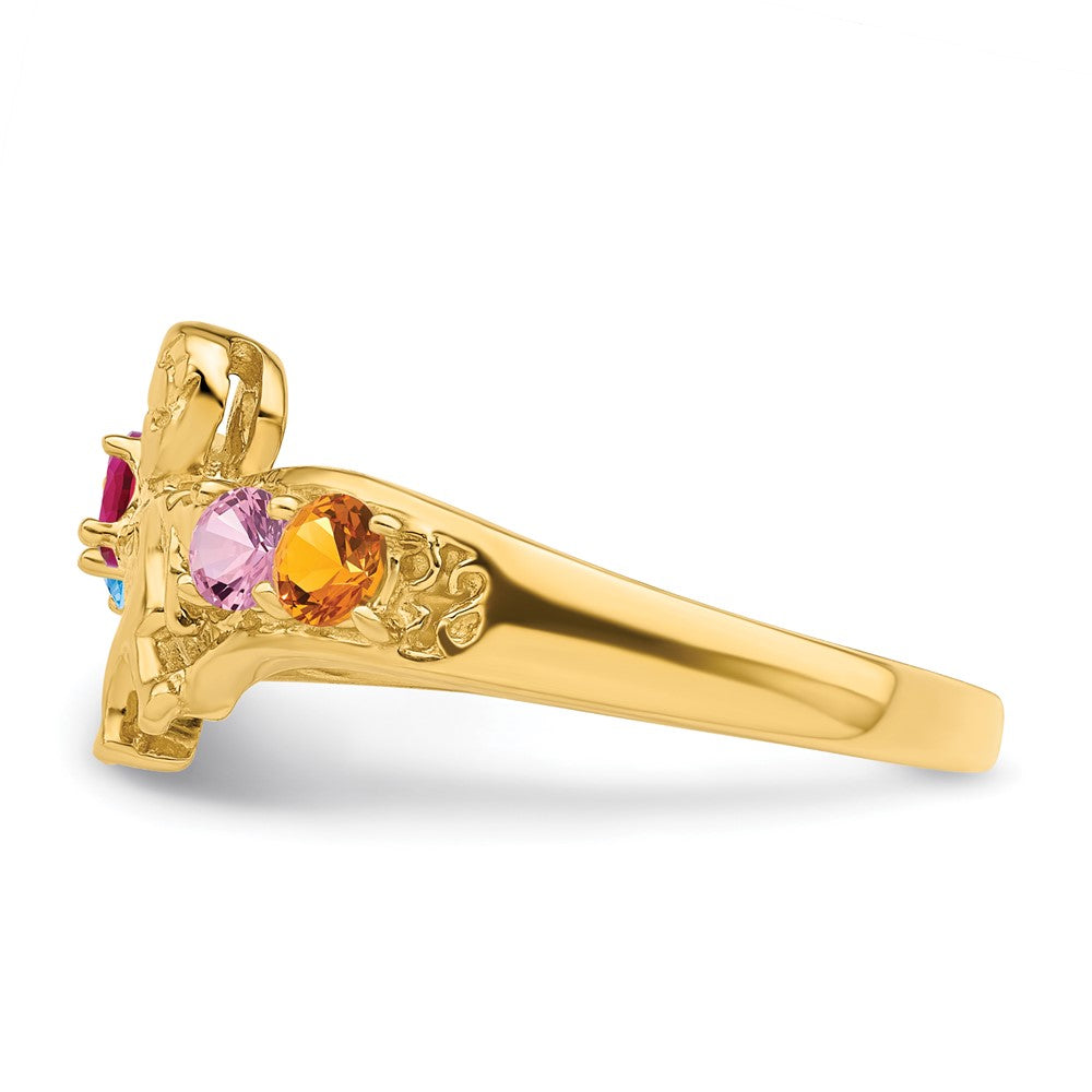 14k Synthetic Family Jewelry Ring