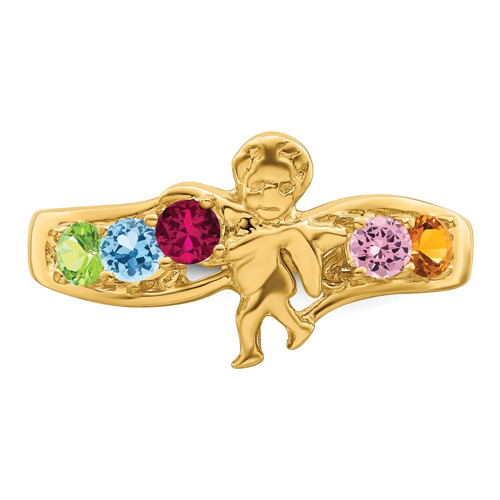 14k Synthetic Family Jewelry Ring