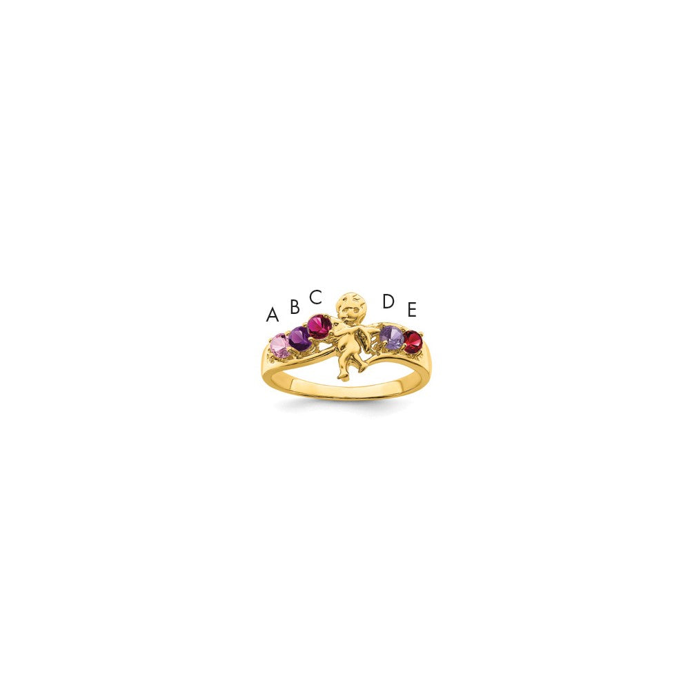 14k Synthetic Family Jewelry Ring