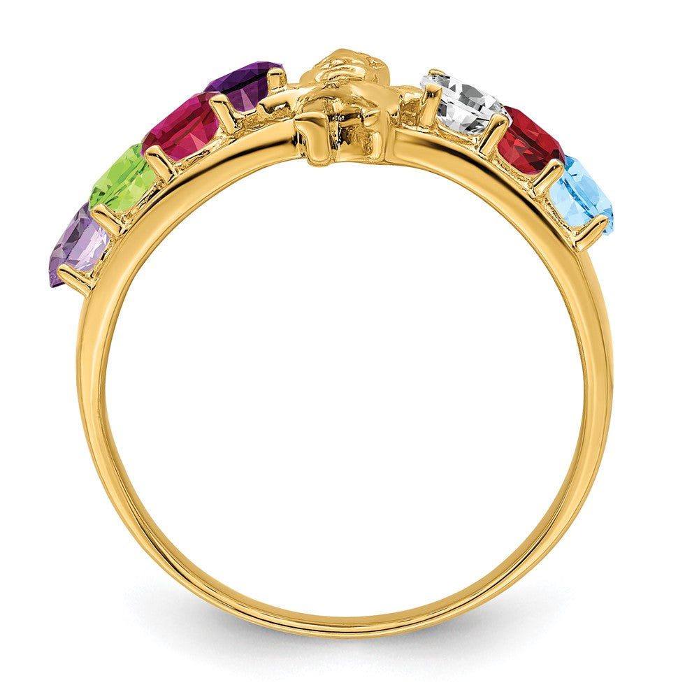 14k Synthetic Family Jewelry Ring
