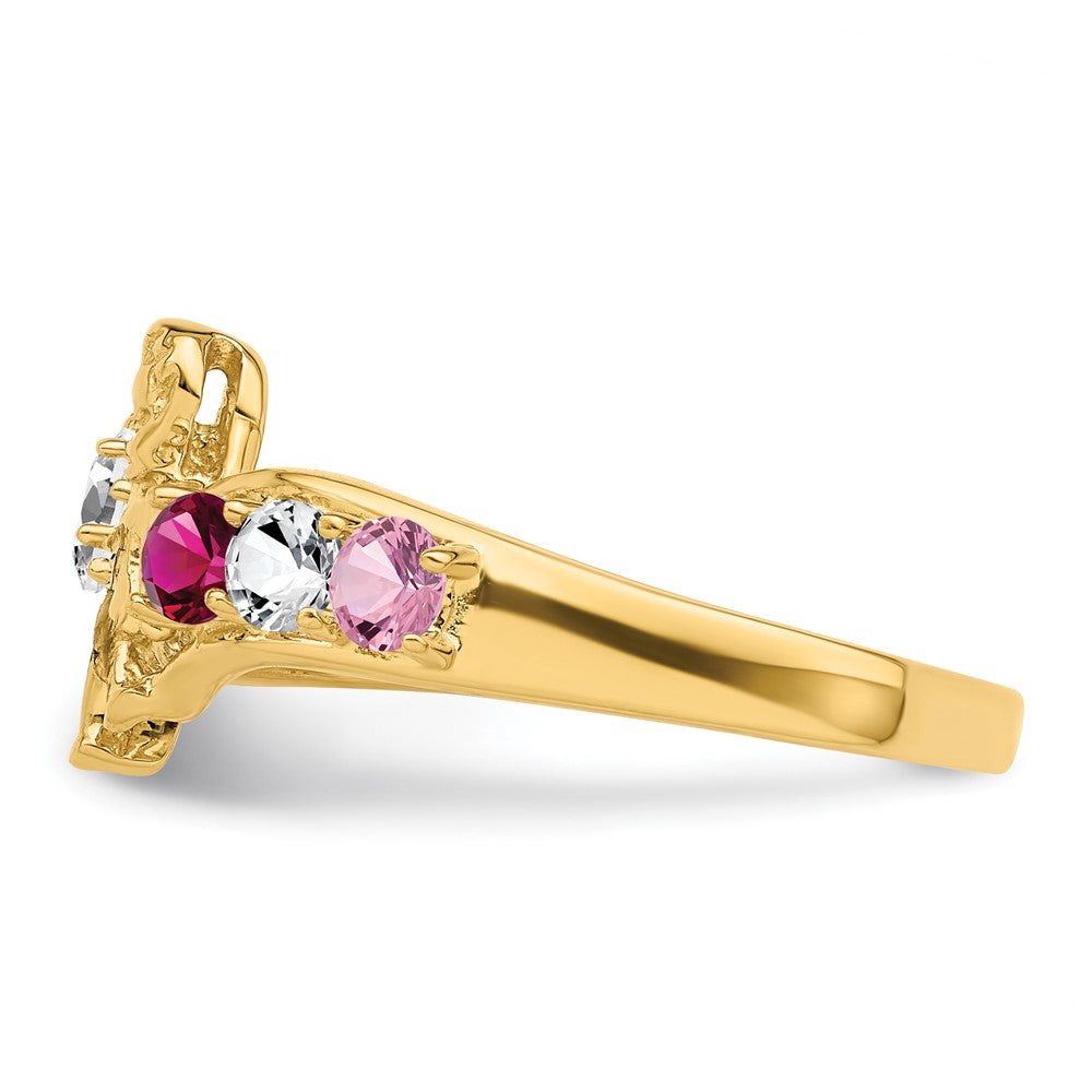 14k Synthetic Family Jewelry Ring