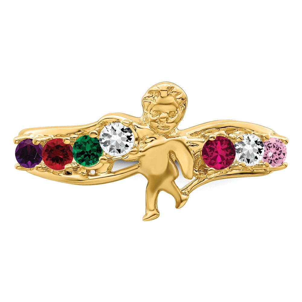 14k Synthetic Family Jewelry Ring