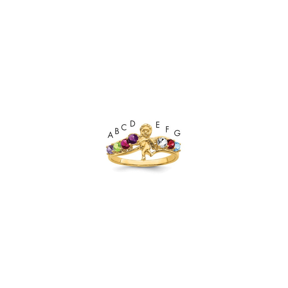 14k Synthetic Family Jewelry Ring