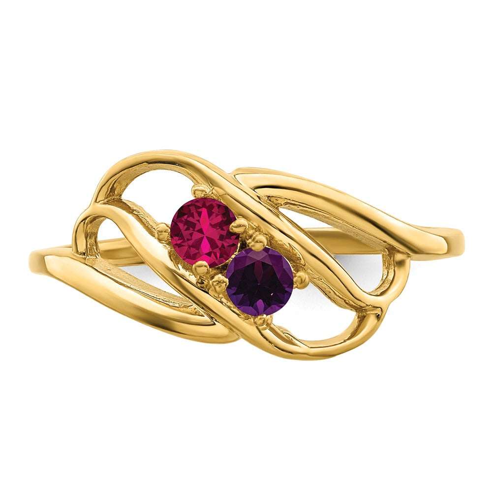 14k Synthetic Family Jewelry Ring