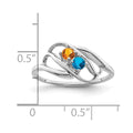 14k White Gold Synthetic Family Jewelry Ring