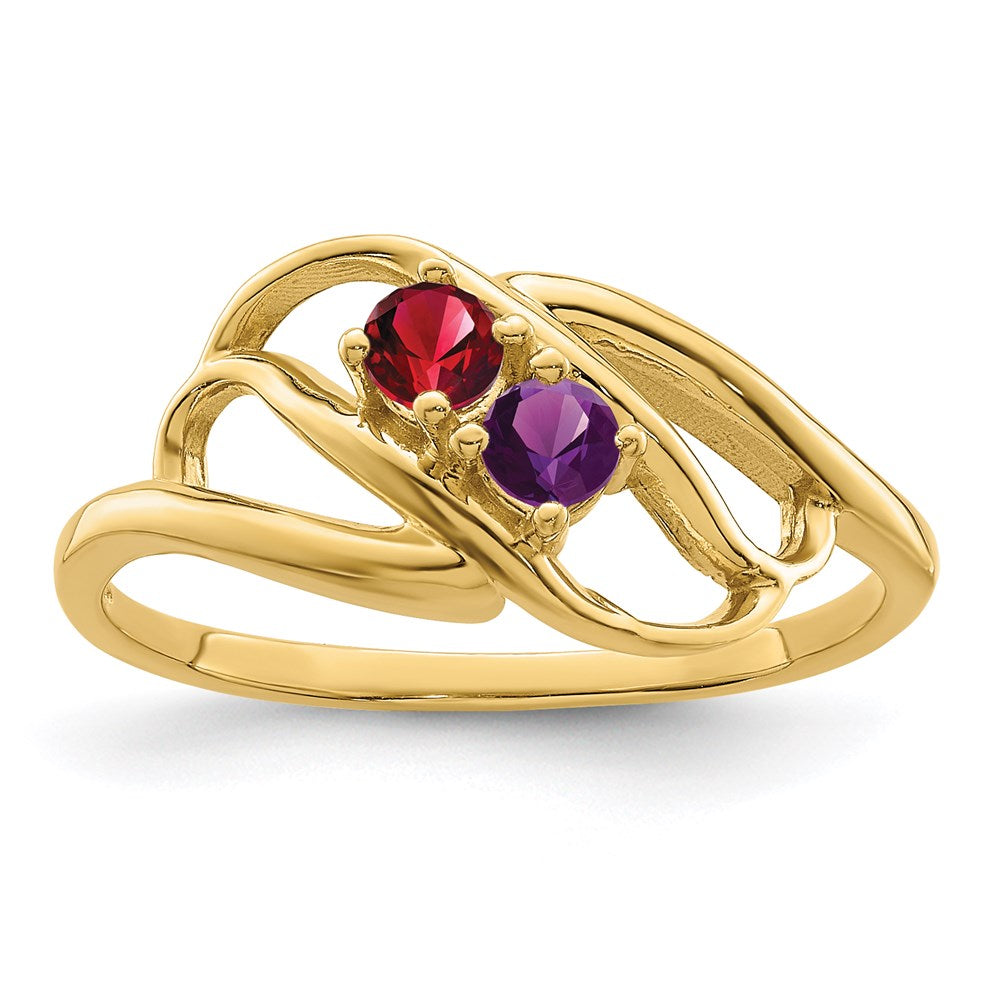 14k Synthetic Family Jewelry Ring