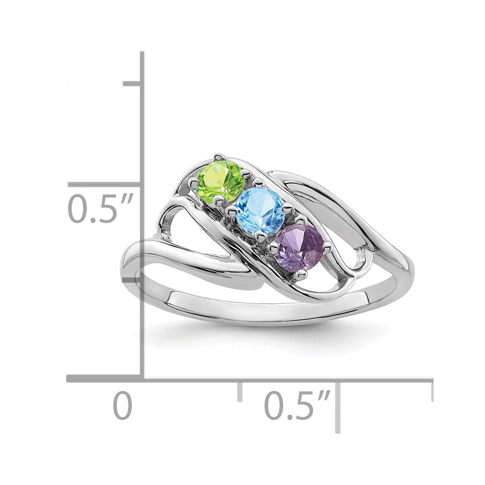 Sterling Silver Rhodium-plated Family Jewelry Mounting